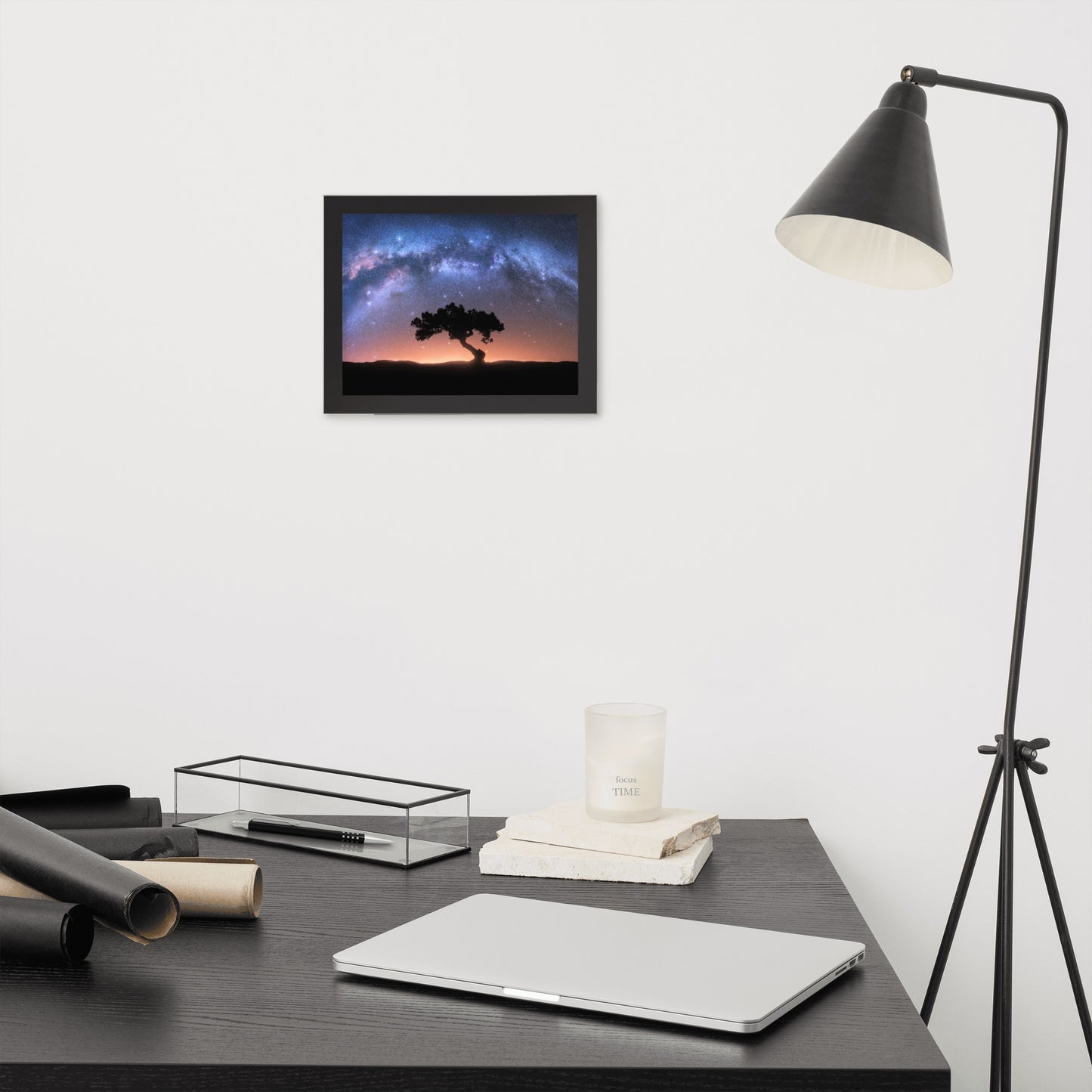 Solitary Sentinel Milky Way Arch and Tree Night Galaxy Framed Wall Art Prints