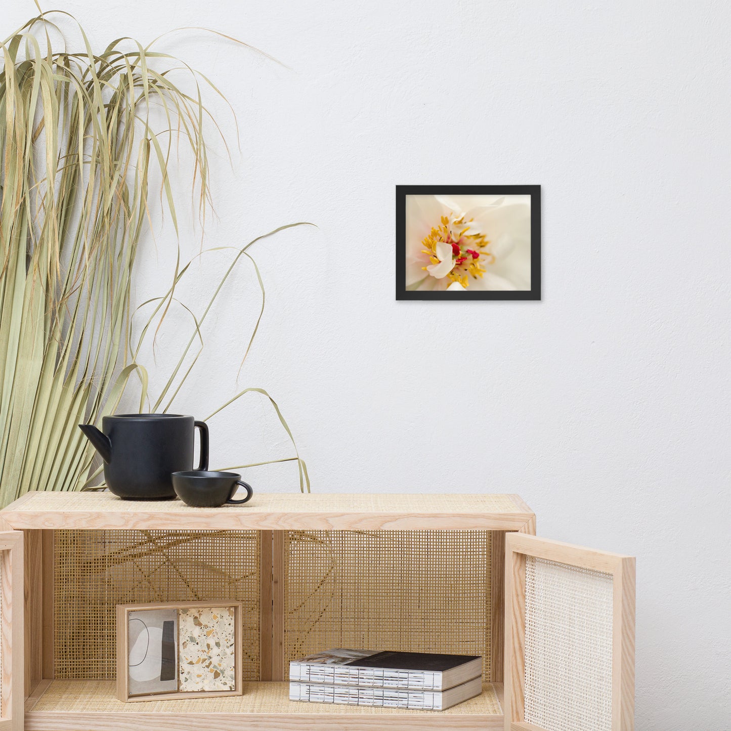Eye of Peony Floral Nature Photo Framed Wall Art Print