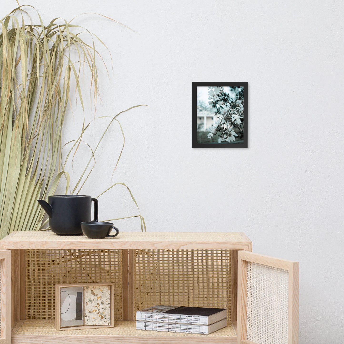 Mansion Blooms Floral Landscape Photo Framed Wall Art Print