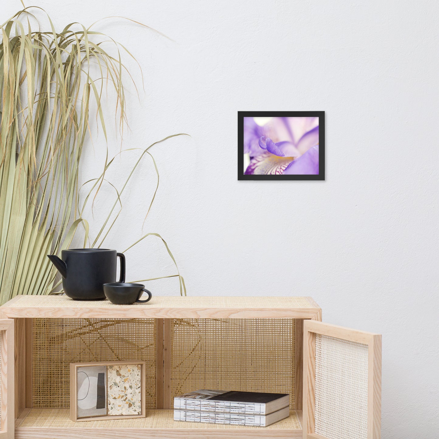 Soft Focus Iris Petals Floral Nature Photo Framed Wall Art Print