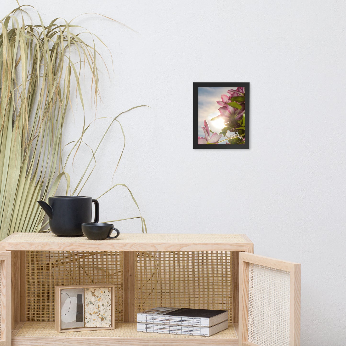 Towering Clematis Floral Nature Photo Framed Wall Art Print