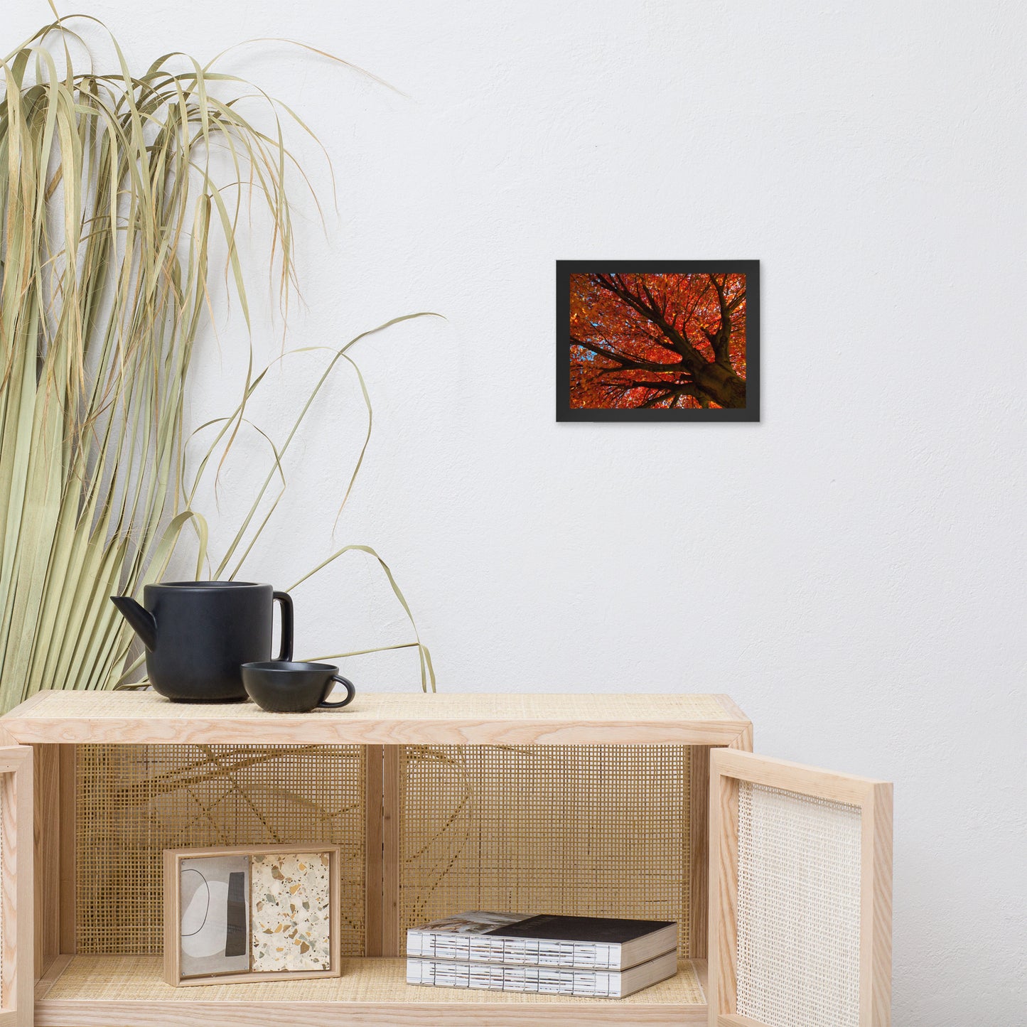 Shimmering Orange Botanical Nature Photo Framed Wall Art Print