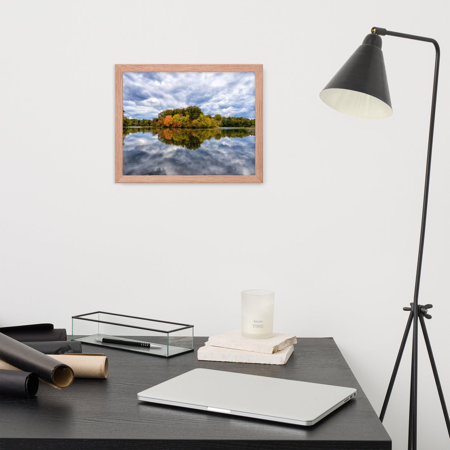 Unique Office Wall Art: Autumn Reflections - Rural / Country / Farmhouse Style Landscape / Nature Photograph Framed Wall Art Print - Artwork