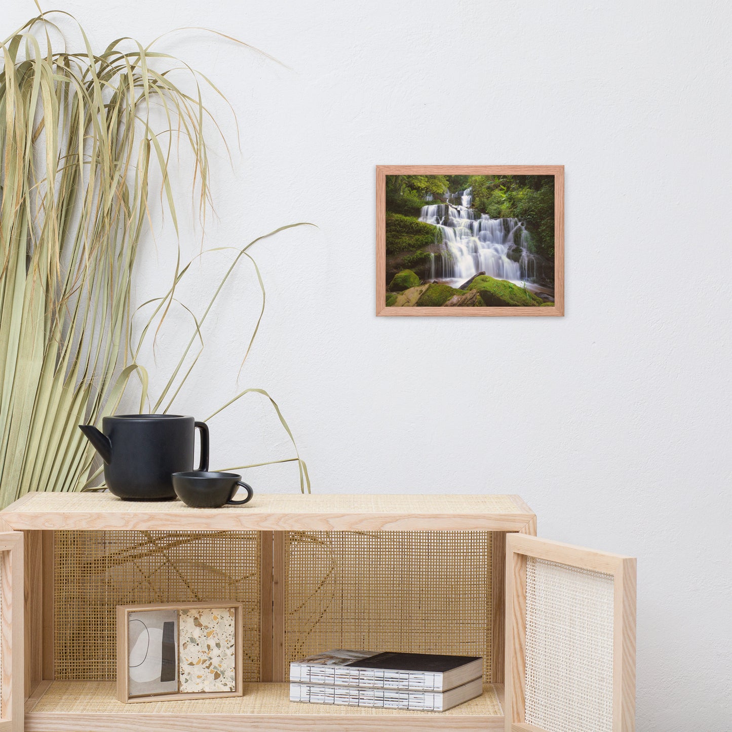 Cascading Water at Mun Daeng Waterfall Framed Wall Art Prints