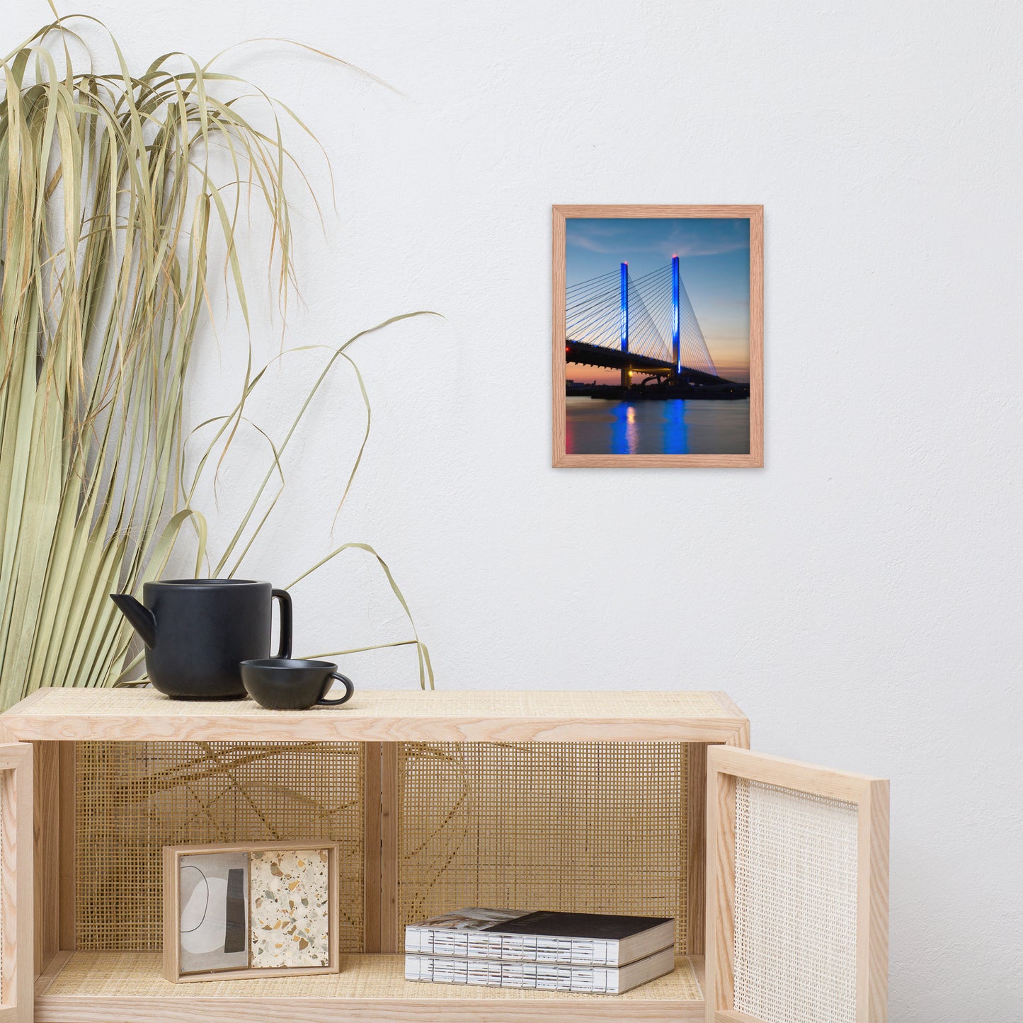Indian River Bridge 2 Urban Landscape Photo Framed Wall Art Print