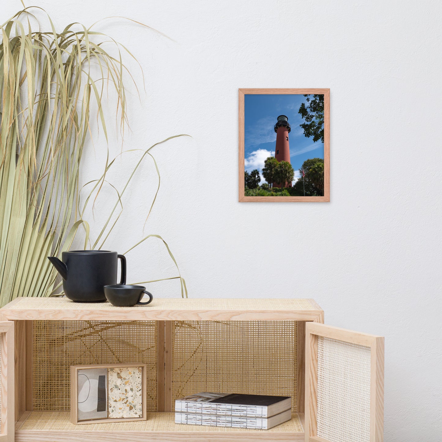 Jupiter Lighthouse 2 Color Framed Photo Paper Wall Art Prints