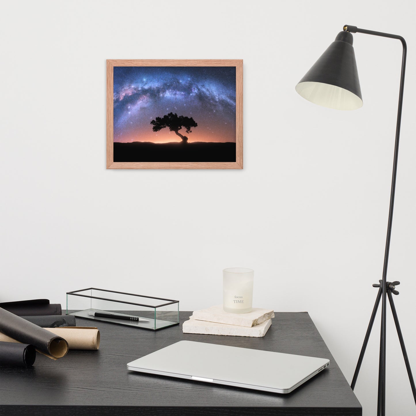 Solitary Sentinel Milky Way Arch and Tree Night Galaxy Framed Wall Art Prints
