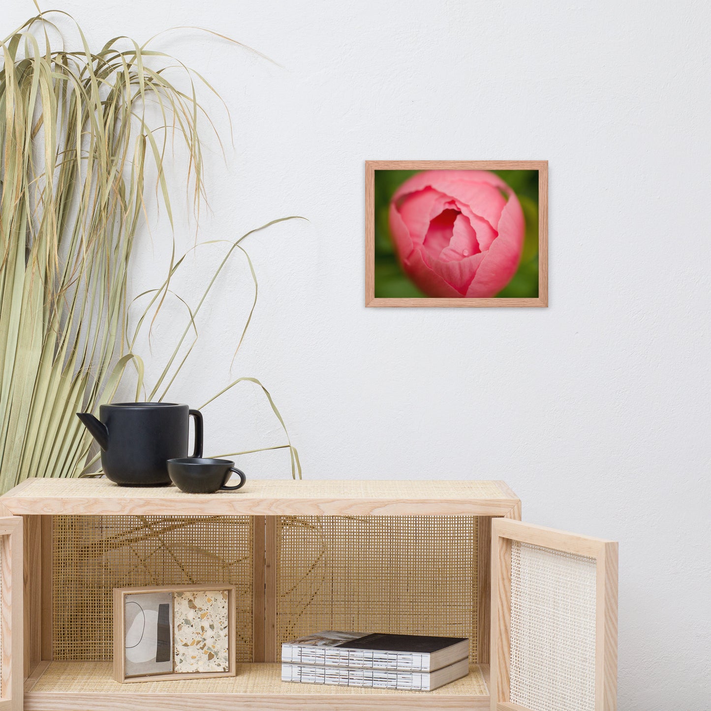 Peony Bud Floral Nature Photo Framed Wall Art Print