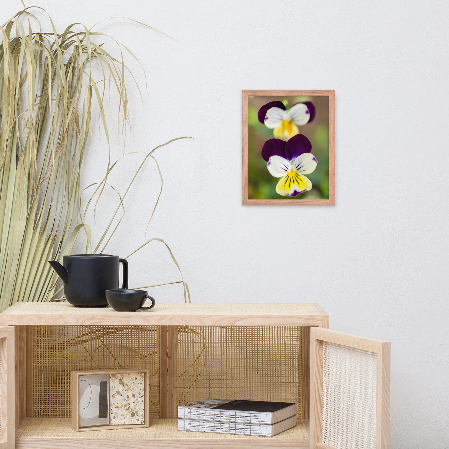 Pretty Little Violets Floral Nature Photo Framed Wall Art Print