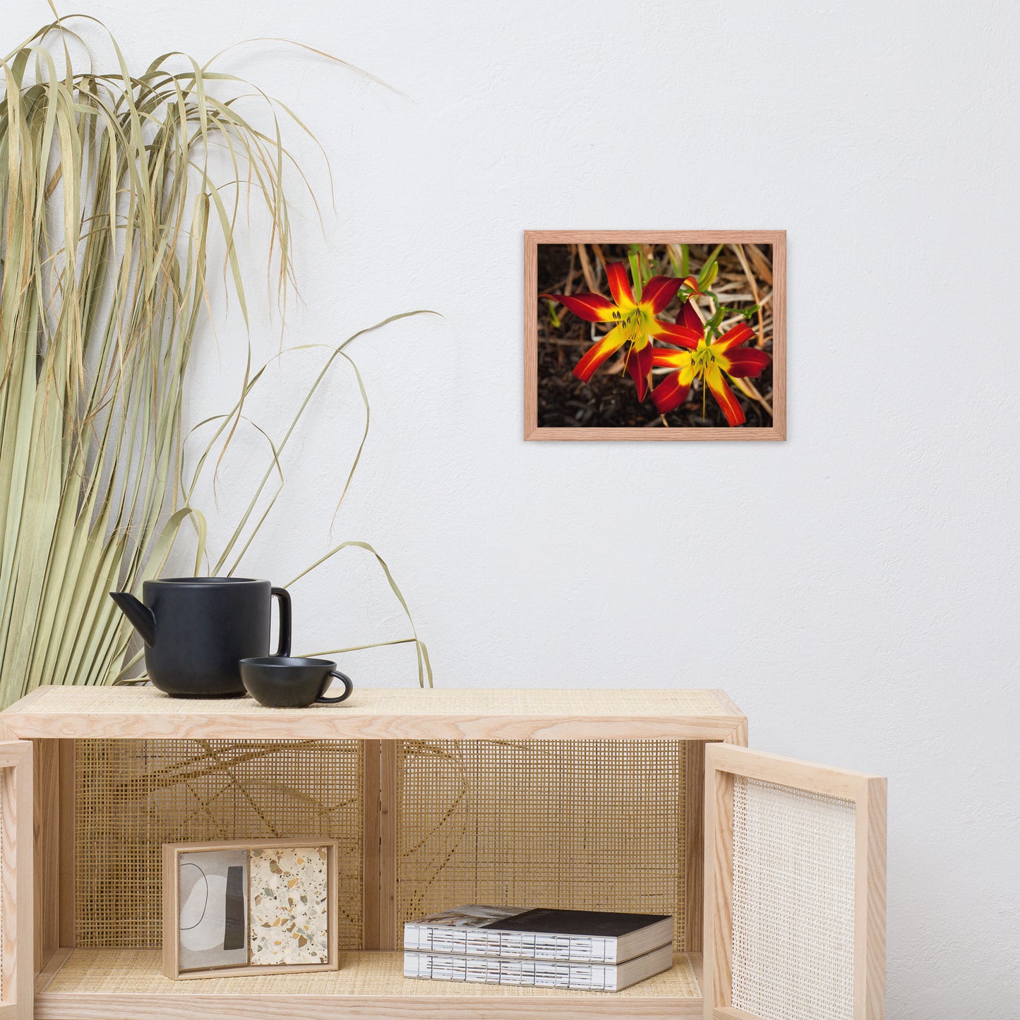 Royal Sunset Lily Floral Nature Photo Framed Wall Art Print