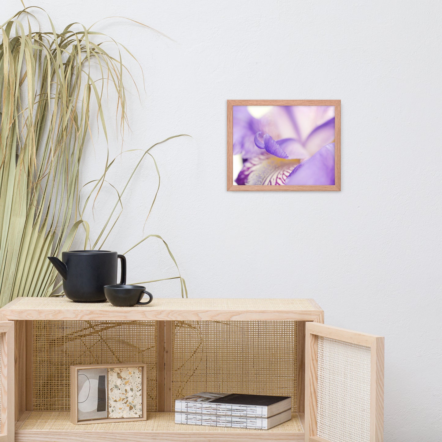 Soft Focus Iris Petals Floral Nature Photo Framed Wall Art Print