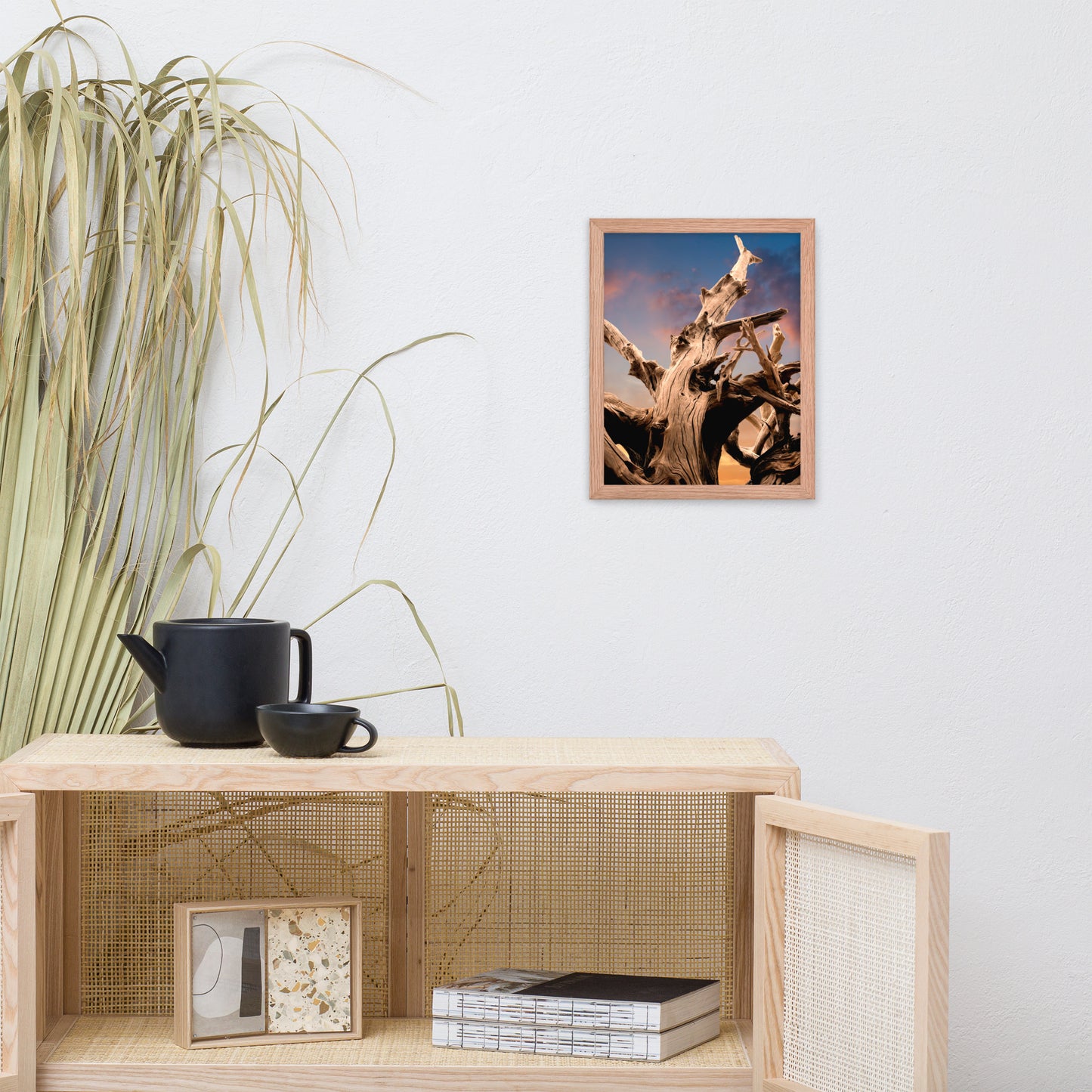 Wilted Cypress Tree and Sunrise Nature Photo Framed Wall Art Prints