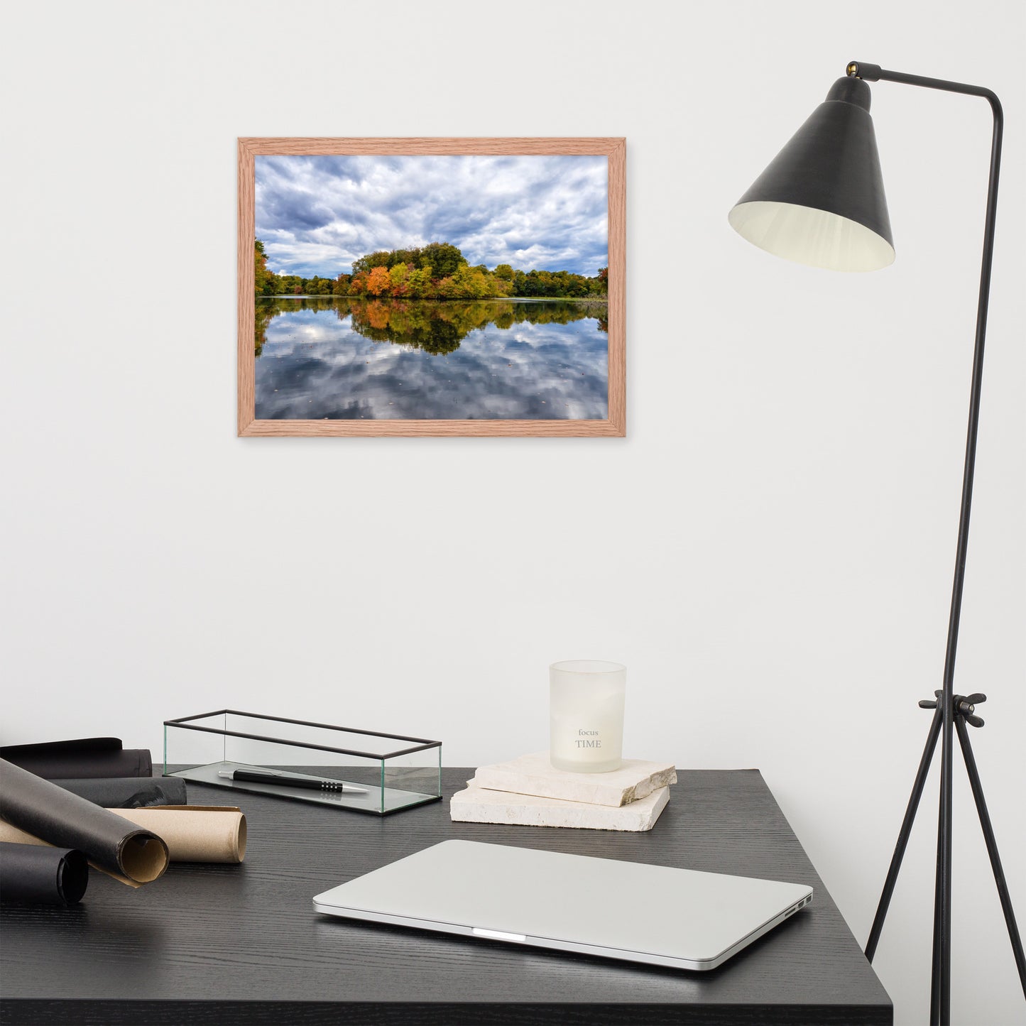 Unique Office Wall Decor: Autumn Reflections - Rural / Country / Farmhouse Style Landscape / Nature Photograph Framed Wall Art Print - Artwork