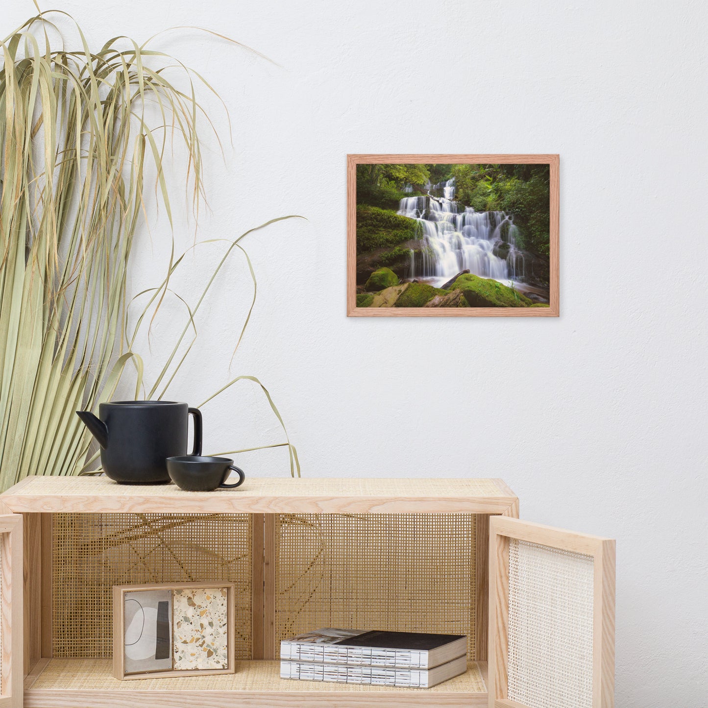 Cascading Water at Mun Daeng Waterfall Framed Wall Art Prints