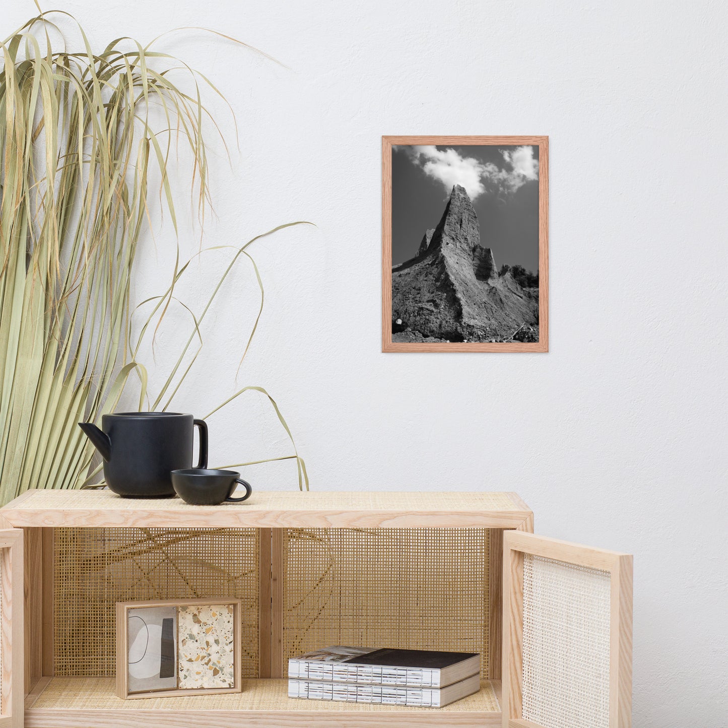 Chimney Bluff Black and White Landscape Framed Photo Paper Wall Art Prints