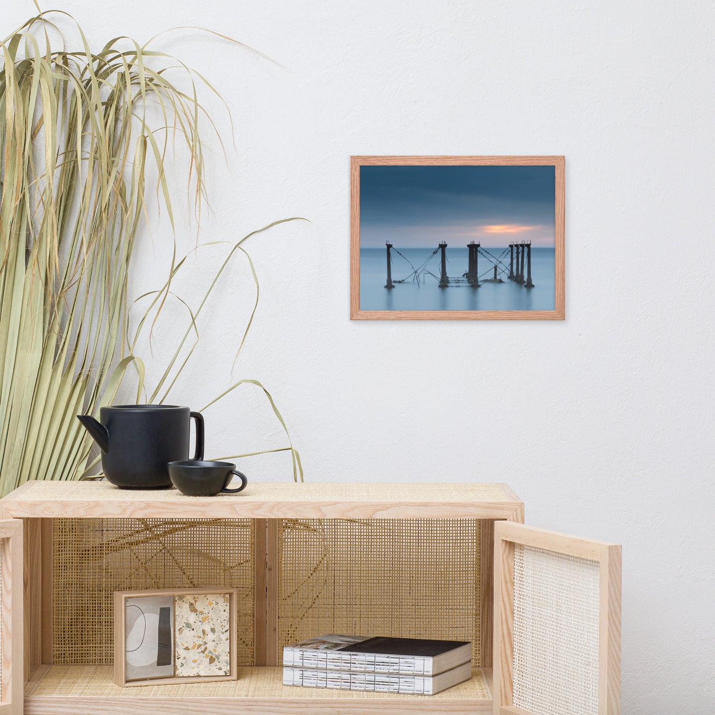 Cloudy Sunrise at Port Mahon Lighthouse Ruins Framed Photo Paper Wall Art Prints