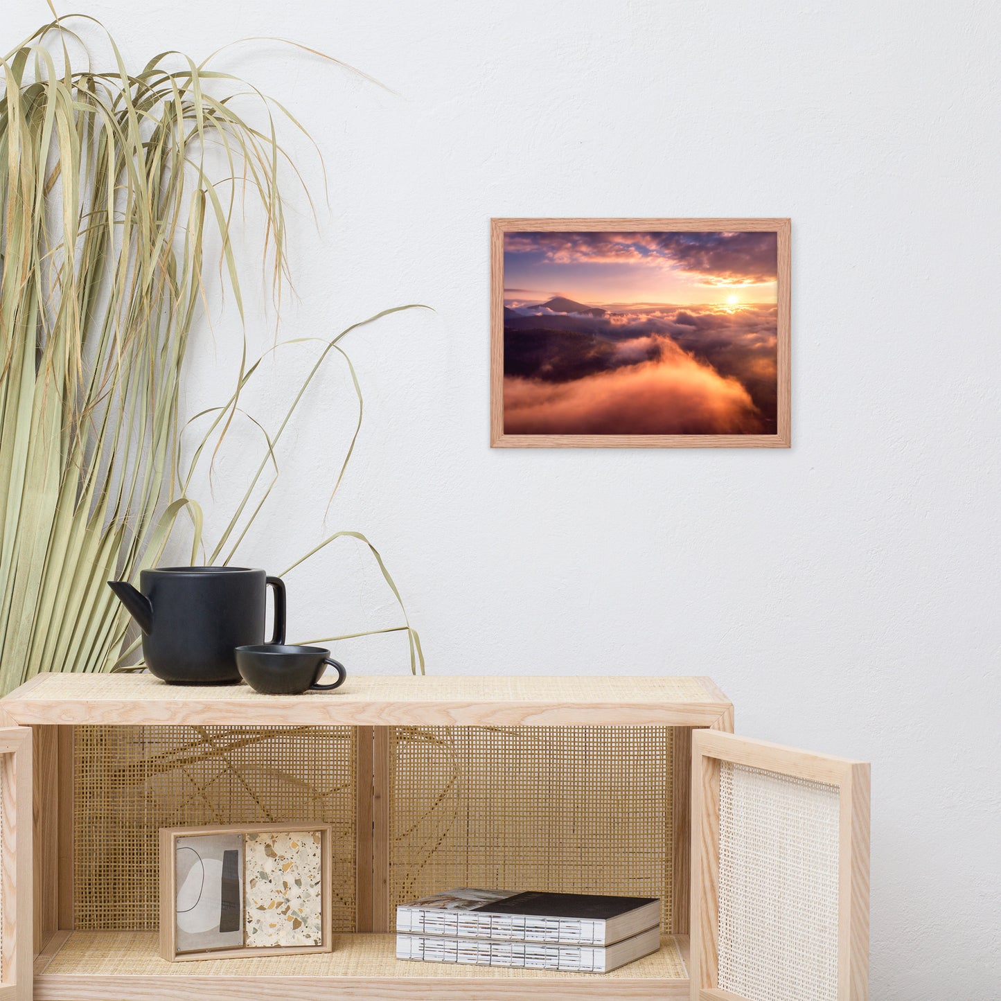 Heaven on Earth Mountains in Clouds at Sunrise Framed Wall Art Prints