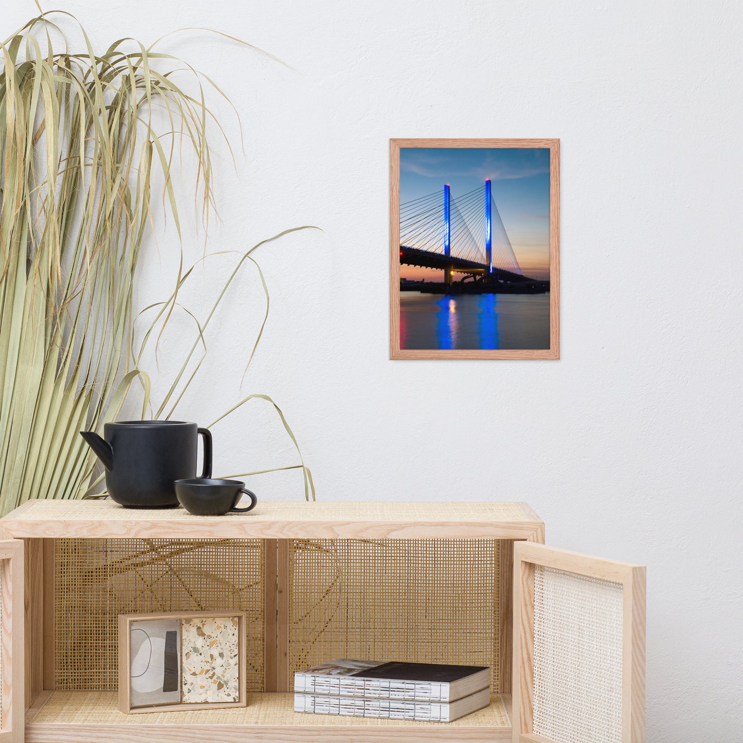 Indian River Bridge 2 Urban Landscape Photo Framed Wall Art Print