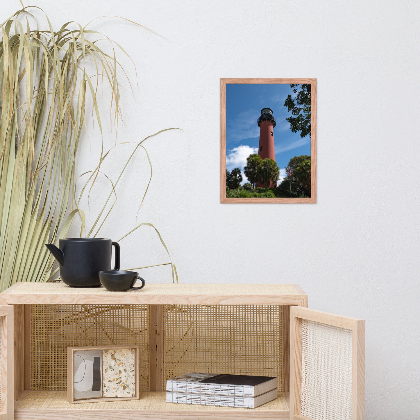 Jupiter Lighthouse 2 Color Framed Photo Paper Wall Art Prints
