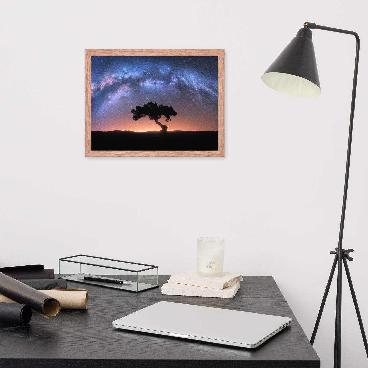 Solitary Sentinel Milky Way Arch and Tree Night Galaxy Framed Wall Art Prints