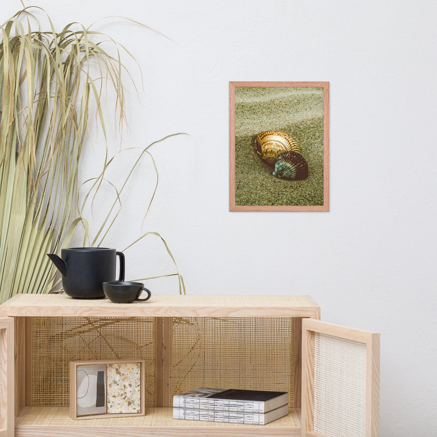 Dreamy Beach Sea Shells Coastal Nature Photo Framed Wall Art Print