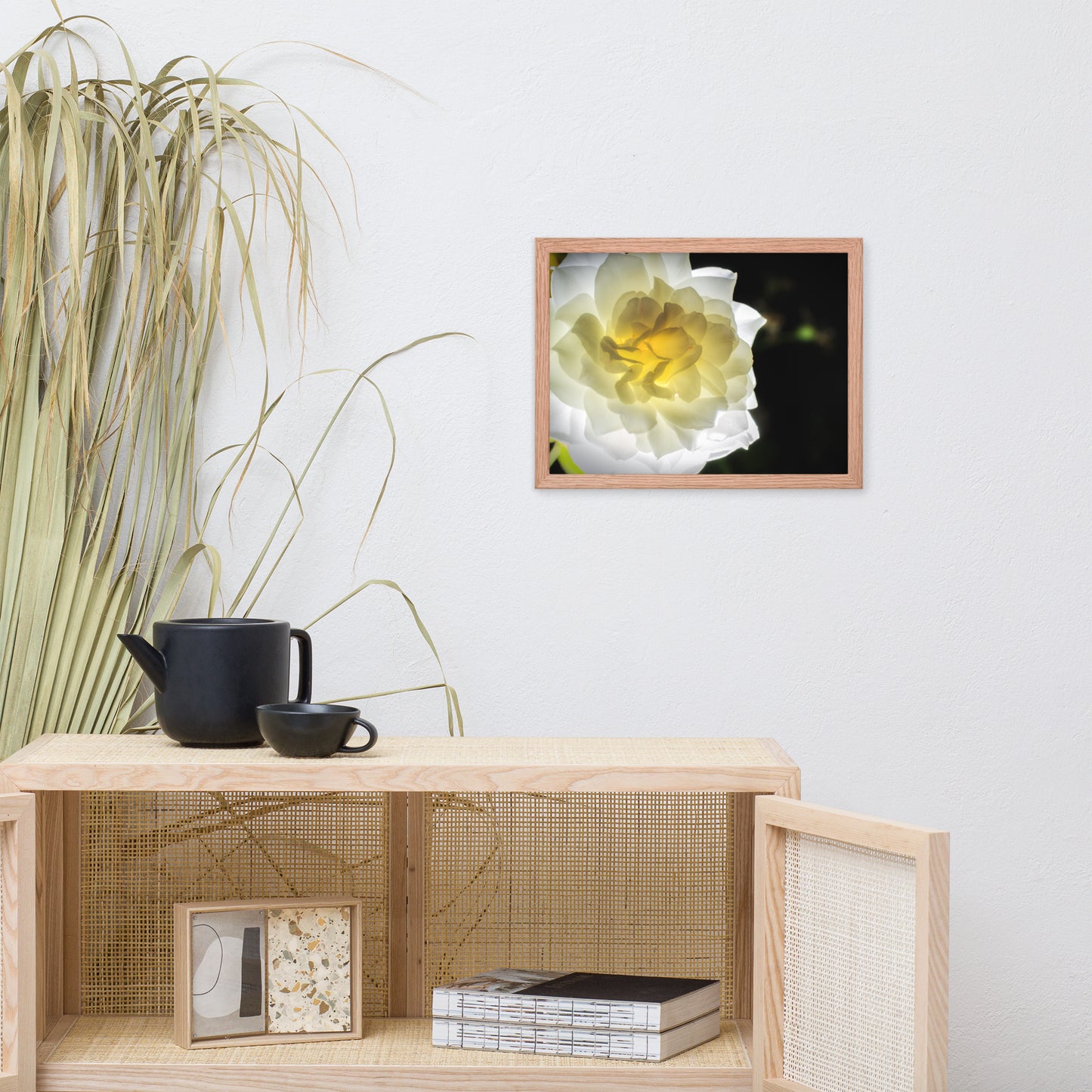 Glowing Rose 2 Floral Nature Photo Framed Wall Art Print