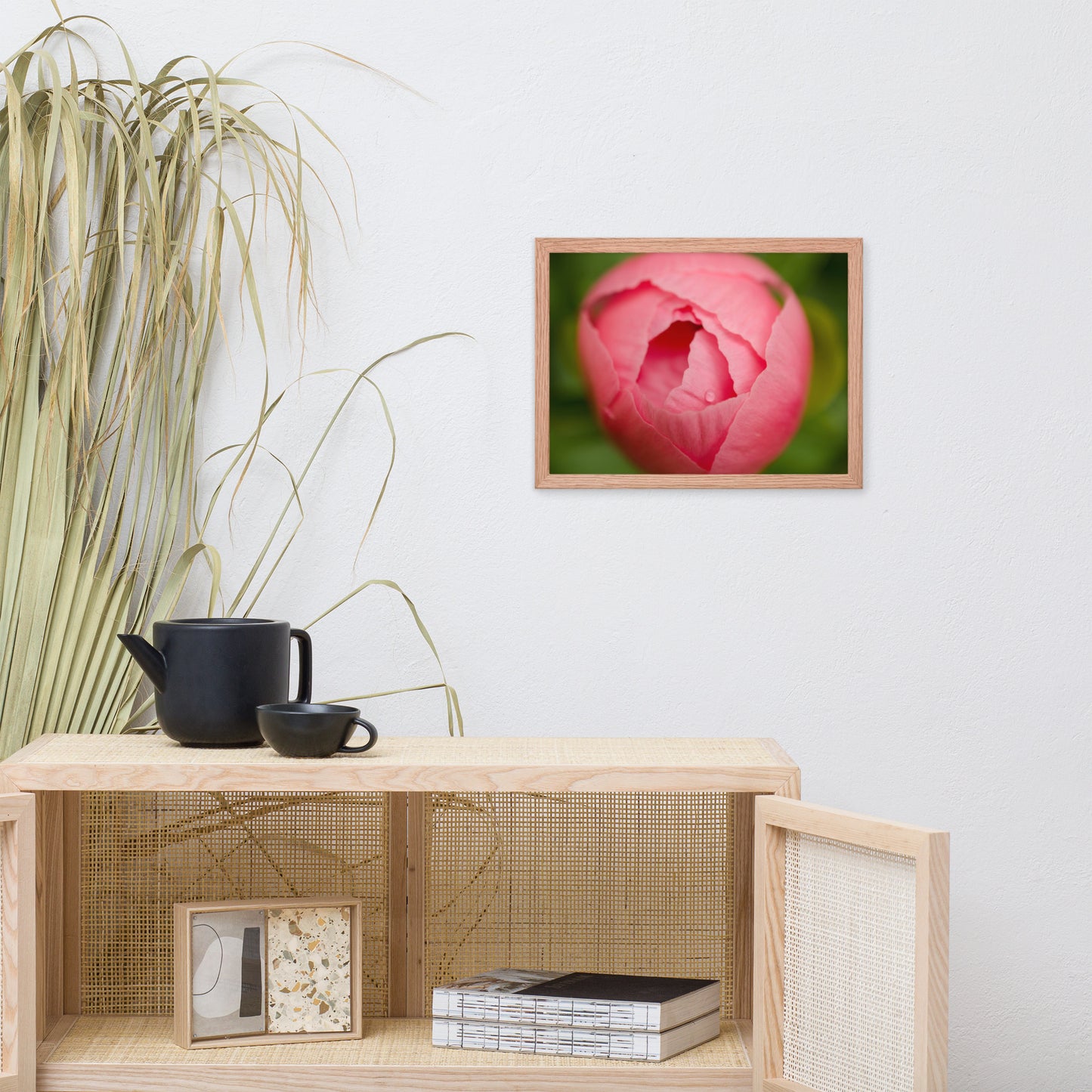 Peony Bud Floral Nature Photo Framed Wall Art Print
