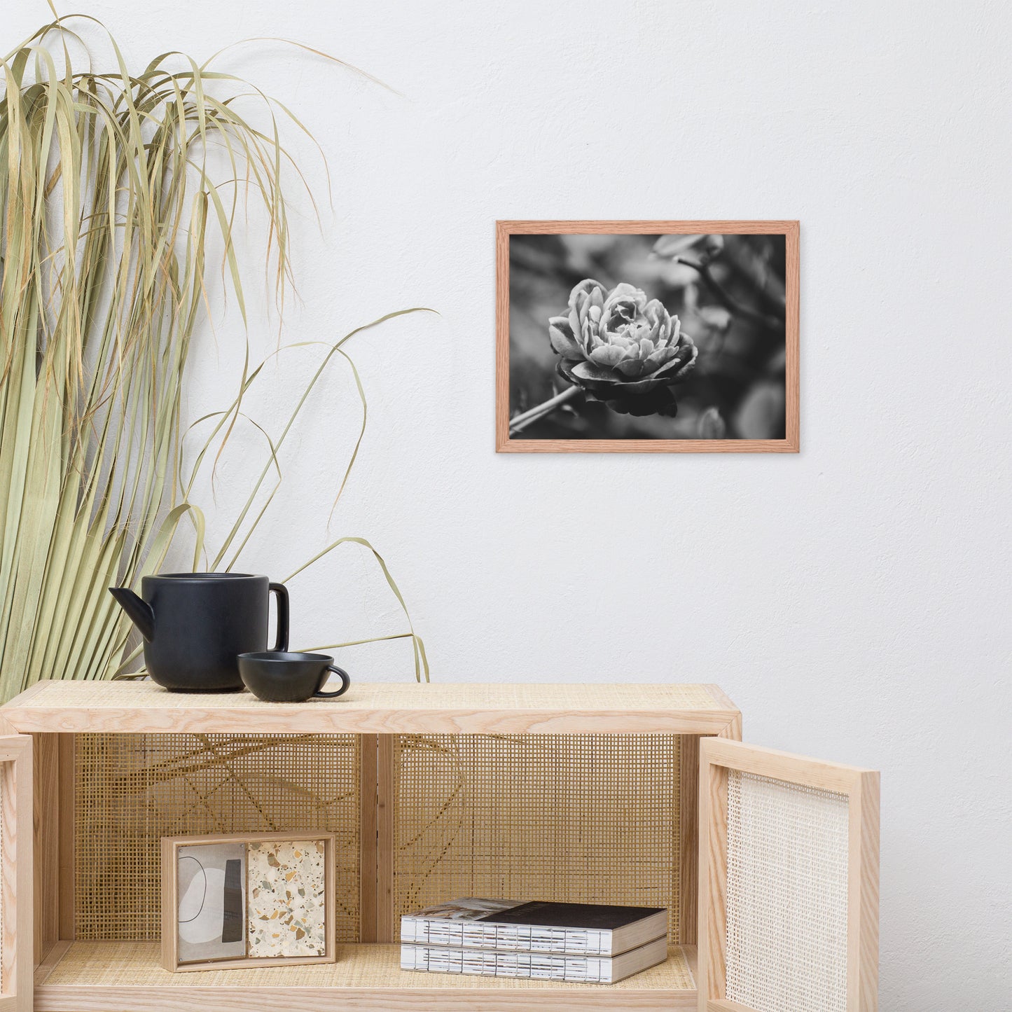 Perfect Petals Black and White Floral Nature Photo Framed Wall Art Print