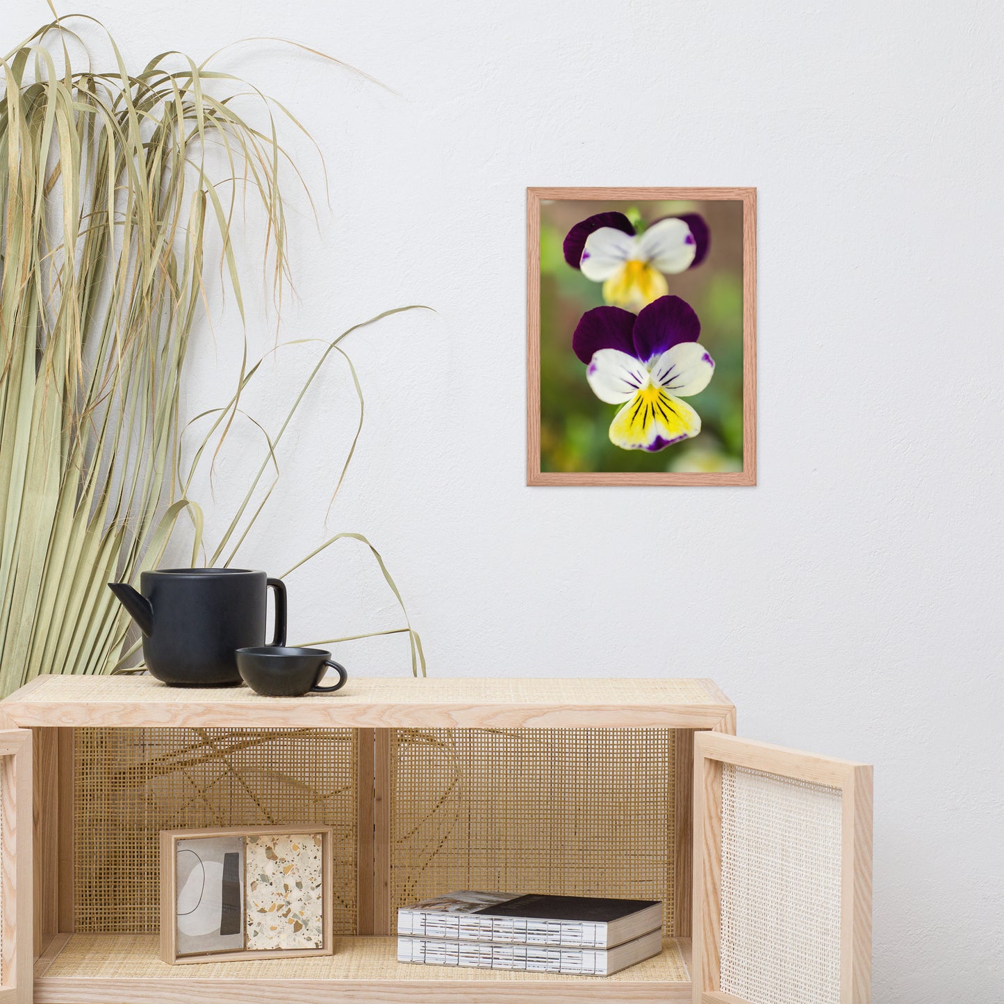Pretty Little Violets Floral Nature Photo Framed Wall Art Print