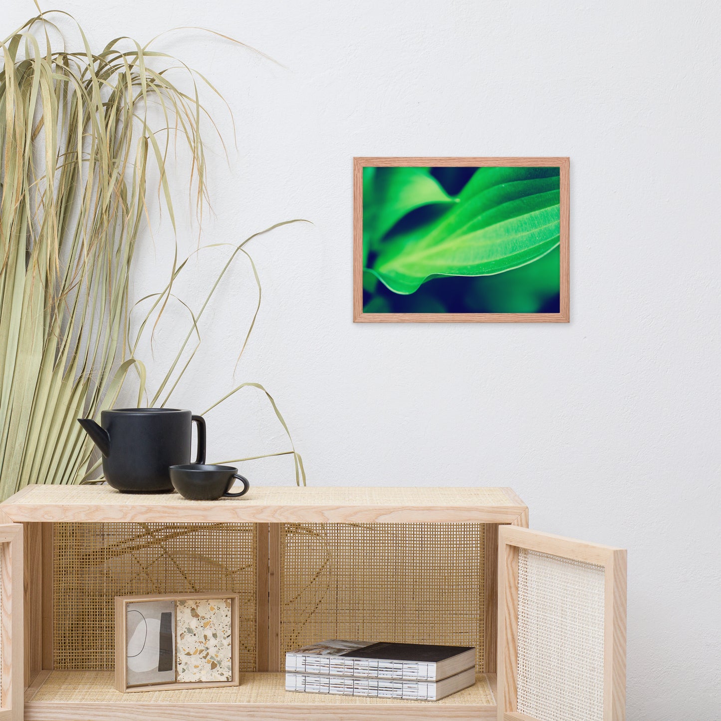 Mellow Hosta Leaves Botanical Nature Photo Framed Wall Art Print