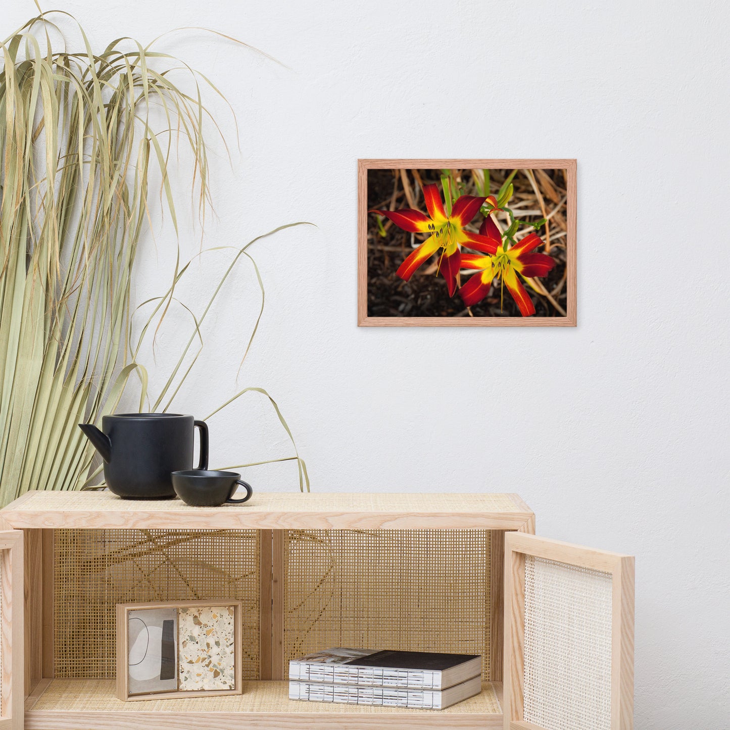 Royal Sunset Lily Floral Nature Photo Framed Wall Art Print