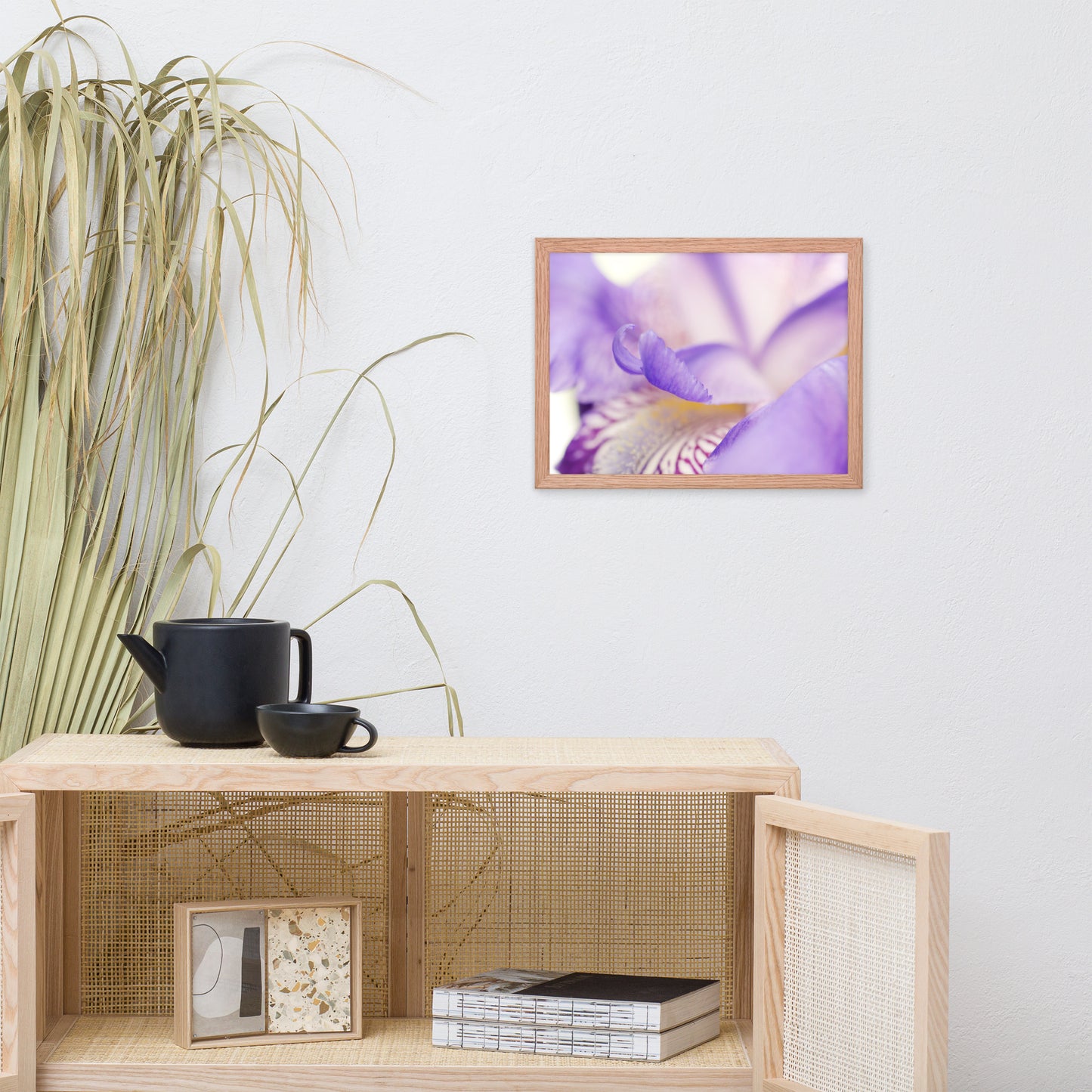 Soft Focus Iris Petals Floral Nature Photo Framed Wall Art Print