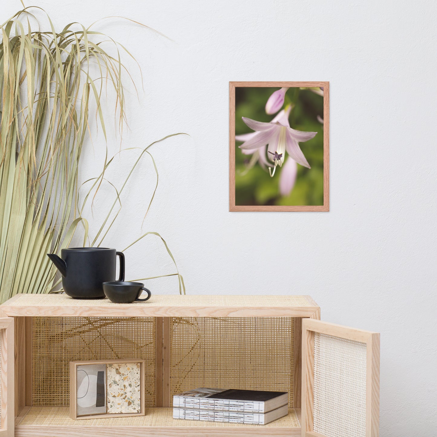 Softened Hosta Bloom Floral Nature Photo Framed Wall Art Print