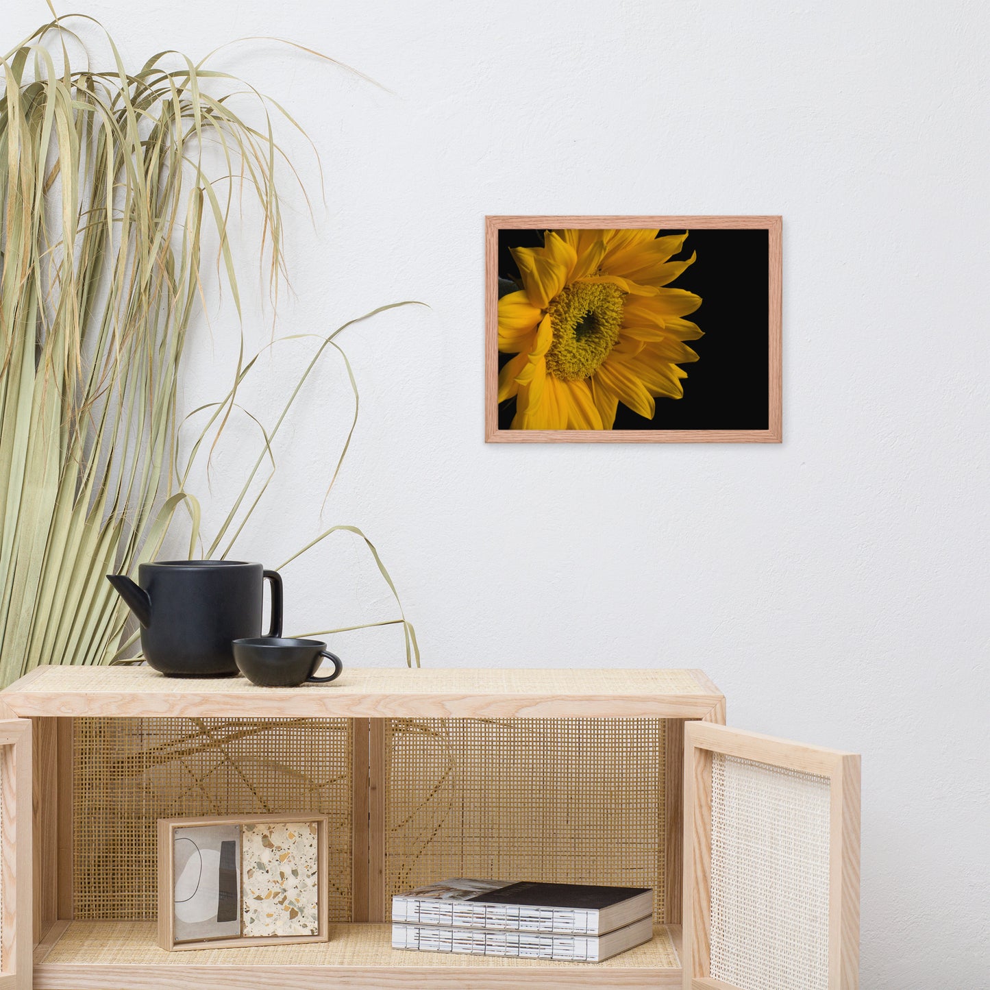 Sunflower from Left Floral Nature Photo Framed Wall Art Print