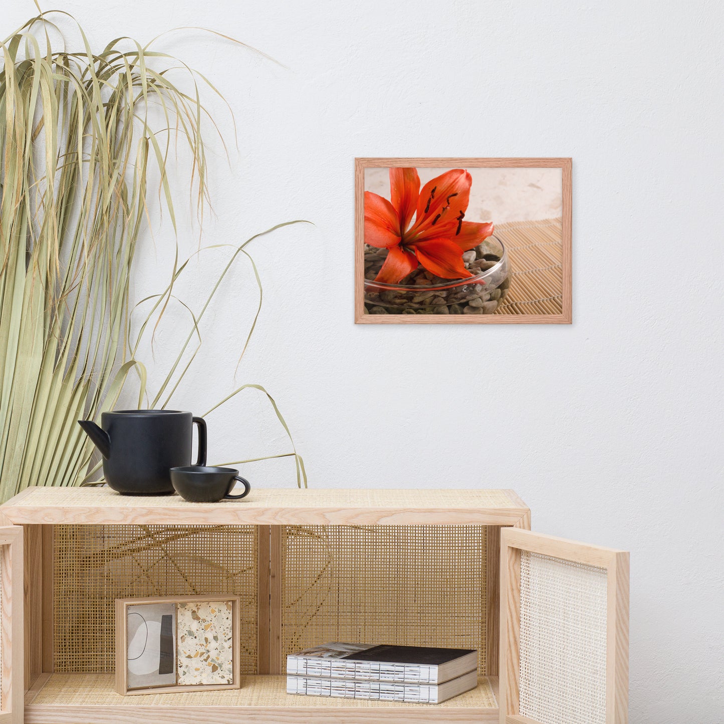 Tranquil Lily Floral Nature Photo Framed Wall Art Print