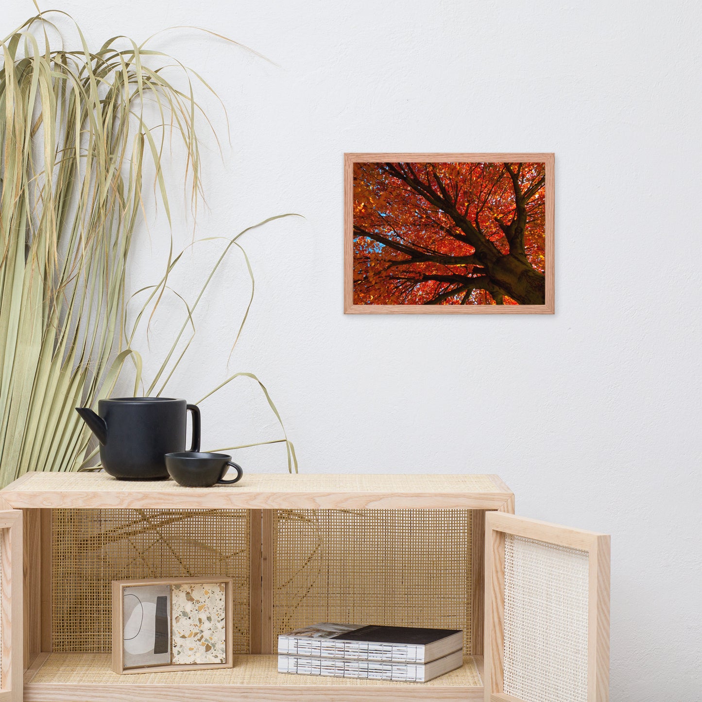 Shimmering Orange Botanical Nature Photo Framed Wall Art Print