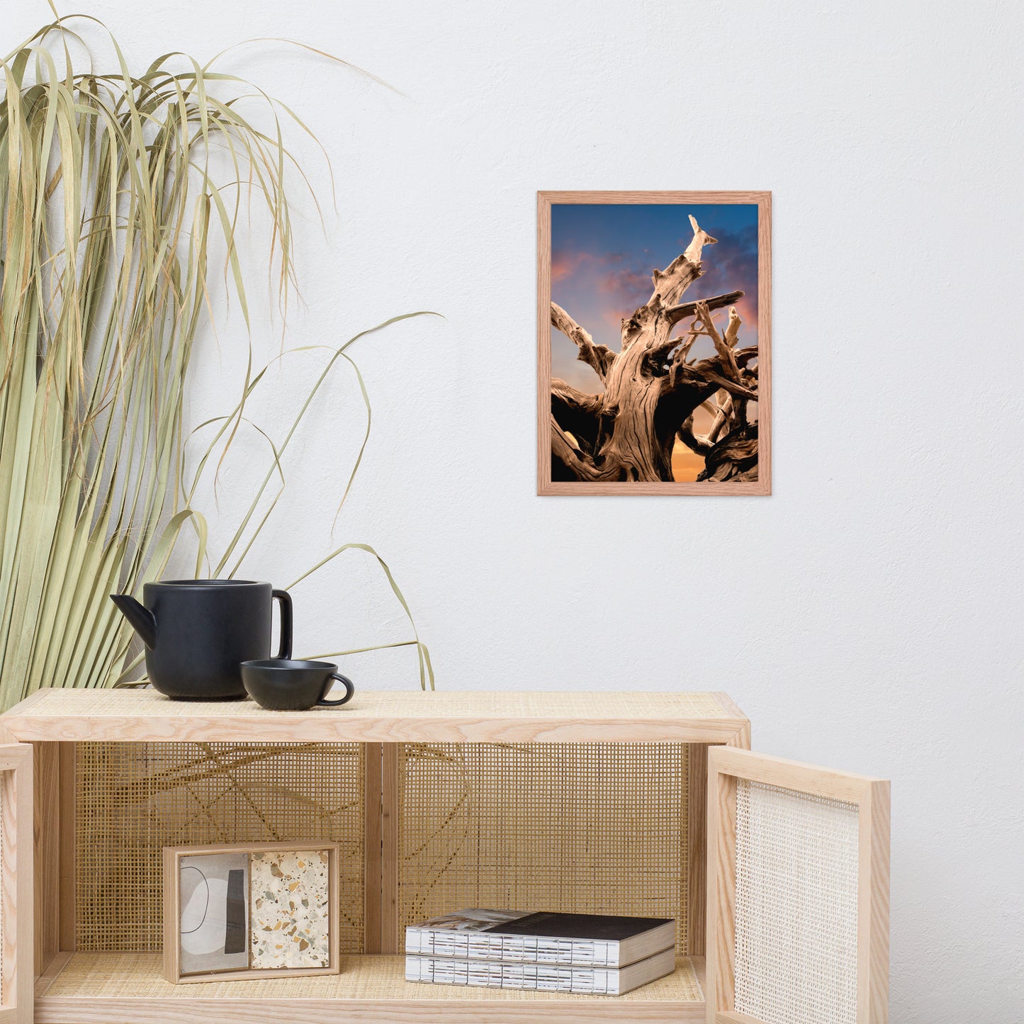 Wilted Cypress Tree and Sunrise Nature Photo Framed Wall Art Prints