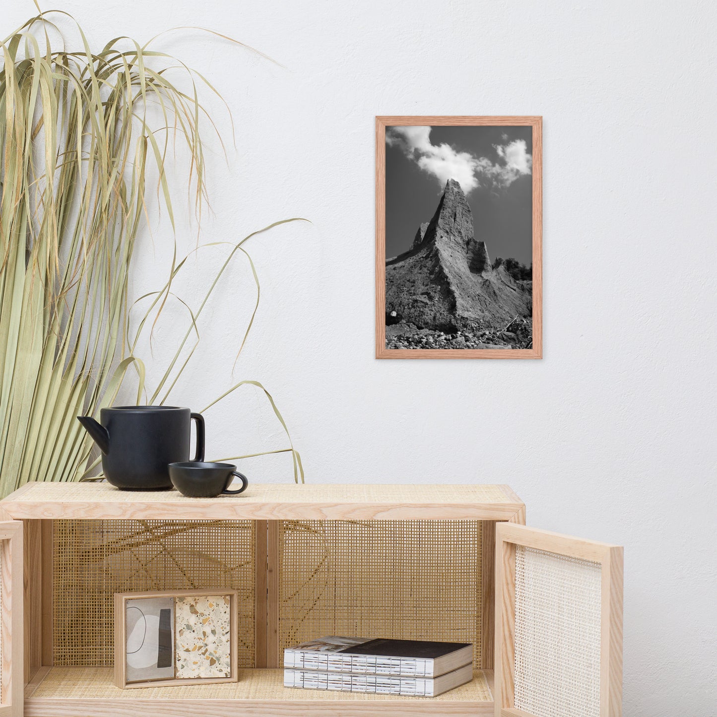 Chimney Bluff Black and White Landscape Framed Photo Paper Wall Art Prints