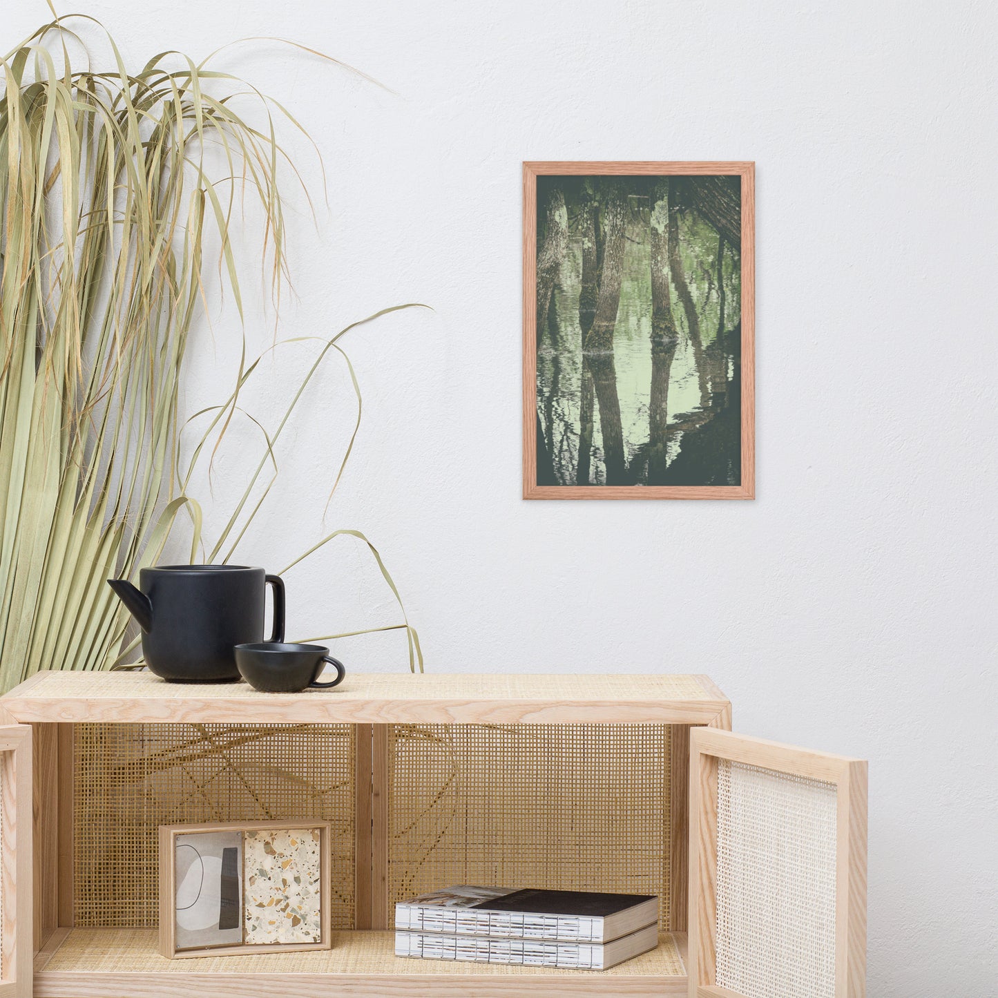 Early Spring Reflections on the Marsh Botanical Nature Photo Framed Wall Art Print