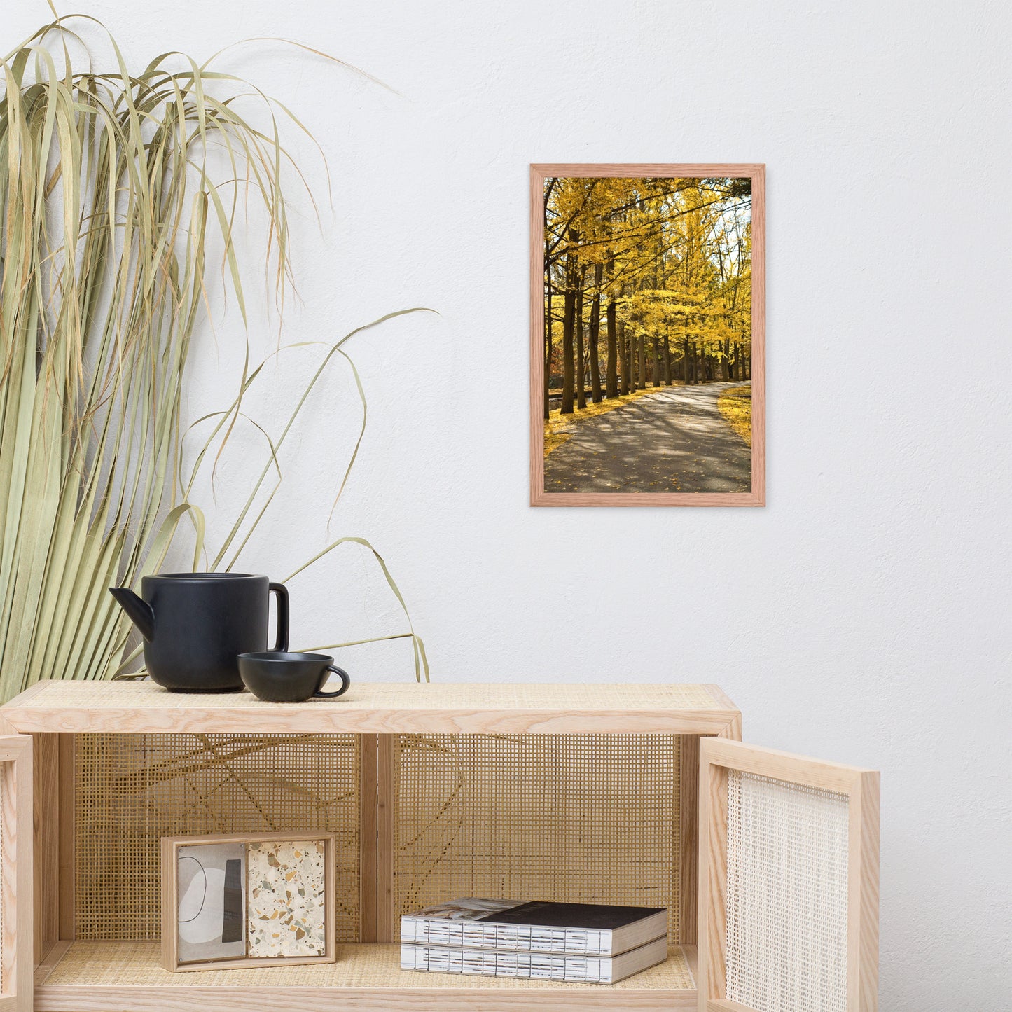 Fall Path Nature Landscape Framed Photo Paper Wall Art Prints