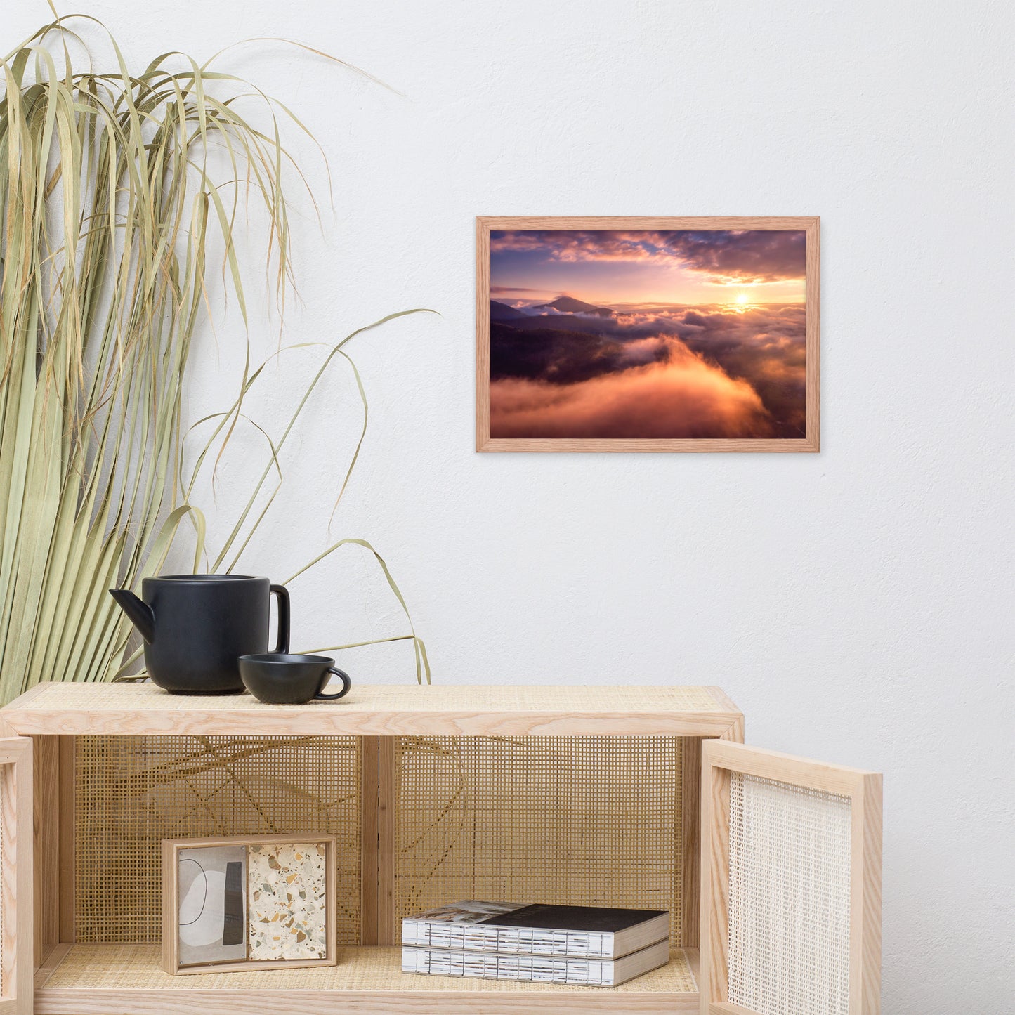 Heaven on Earth Mountains in Clouds at Sunrise Framed Wall Art Prints