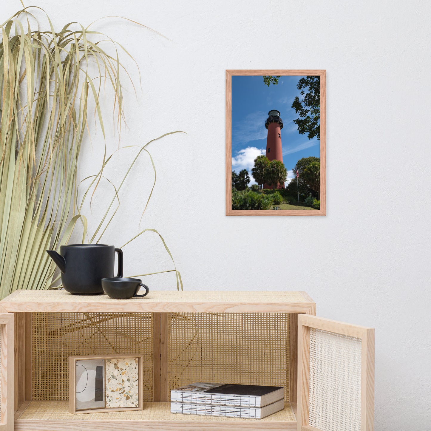 Jupiter Lighthouse 2 Color Framed Photo Paper Wall Art Prints
