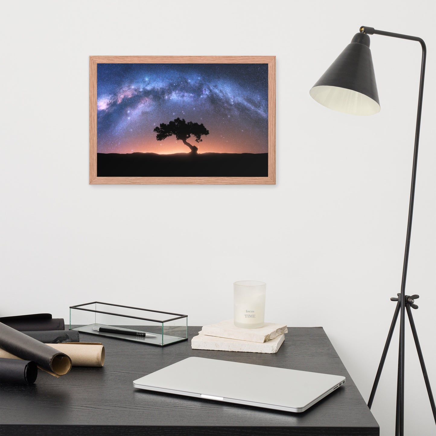 Solitary Sentinel Milky Way Arch and Tree Night Galaxy Framed Wall Art Prints