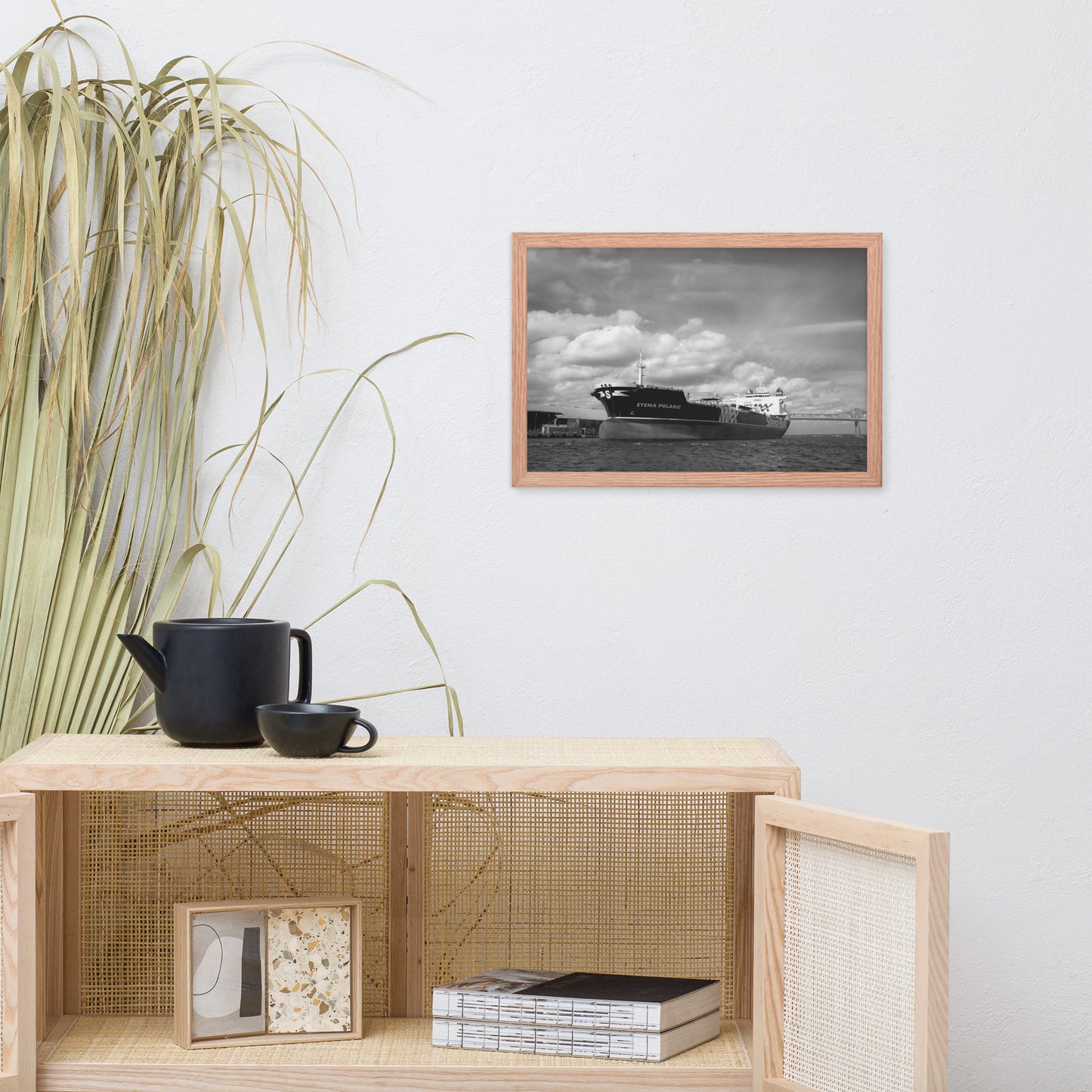 Ship on the St. Johns River Coastal Photo Framed Wall Art Print