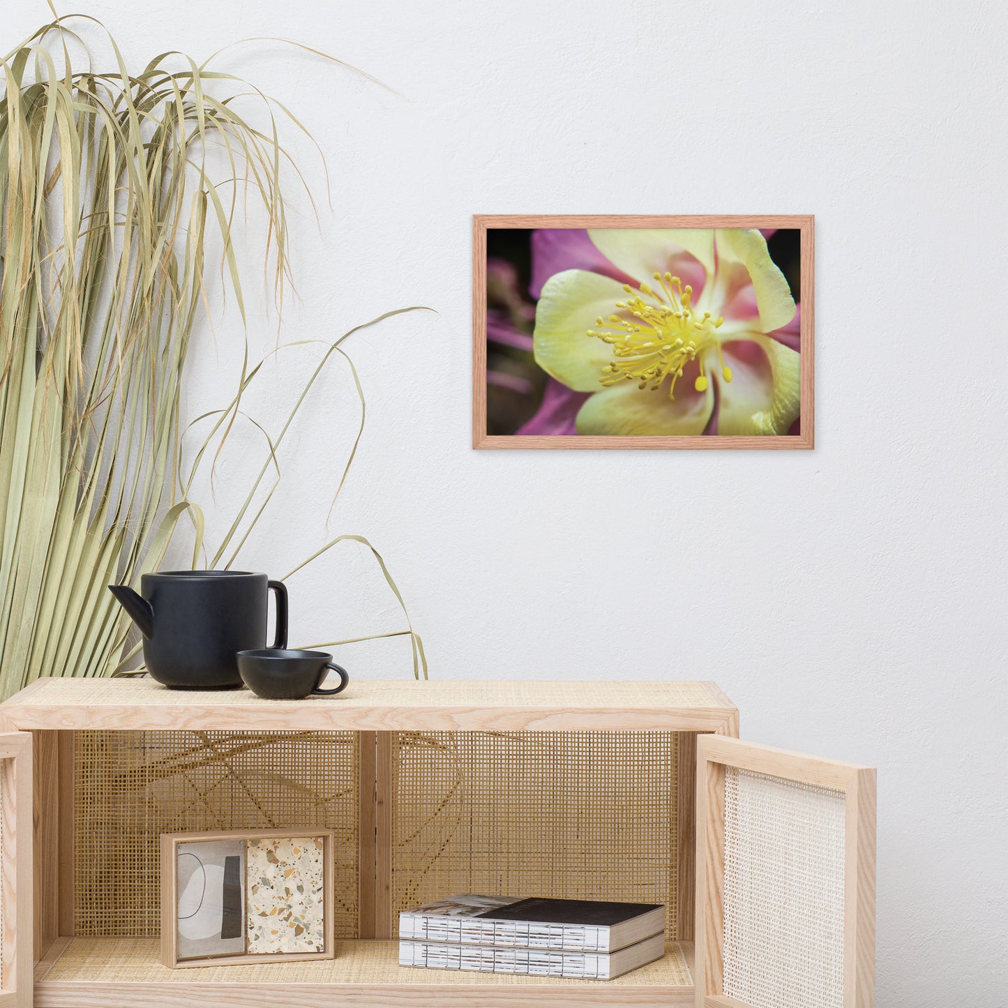 Delicate Columbine Floral Nature Photo Framed Wall Art Print