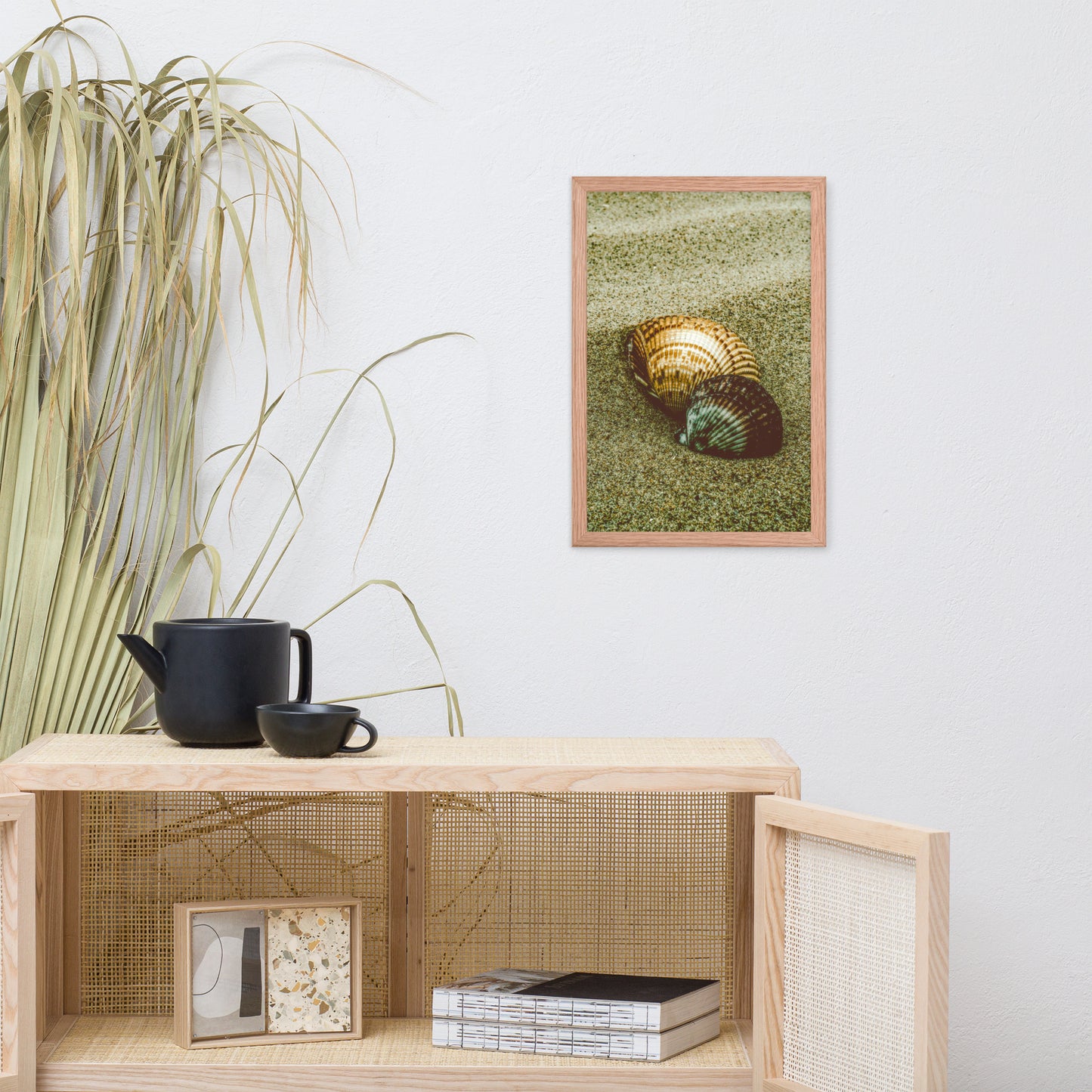 Dreamy Beach Sea Shells Coastal Nature Photo Framed Wall Art Print