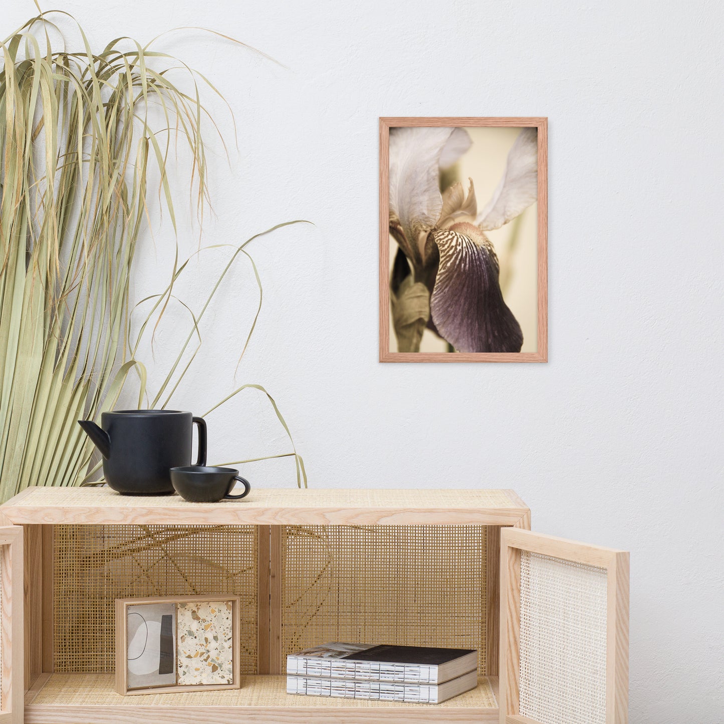 Japanese Iris Delight Aged Framed Photo Paper Wall Art Prints