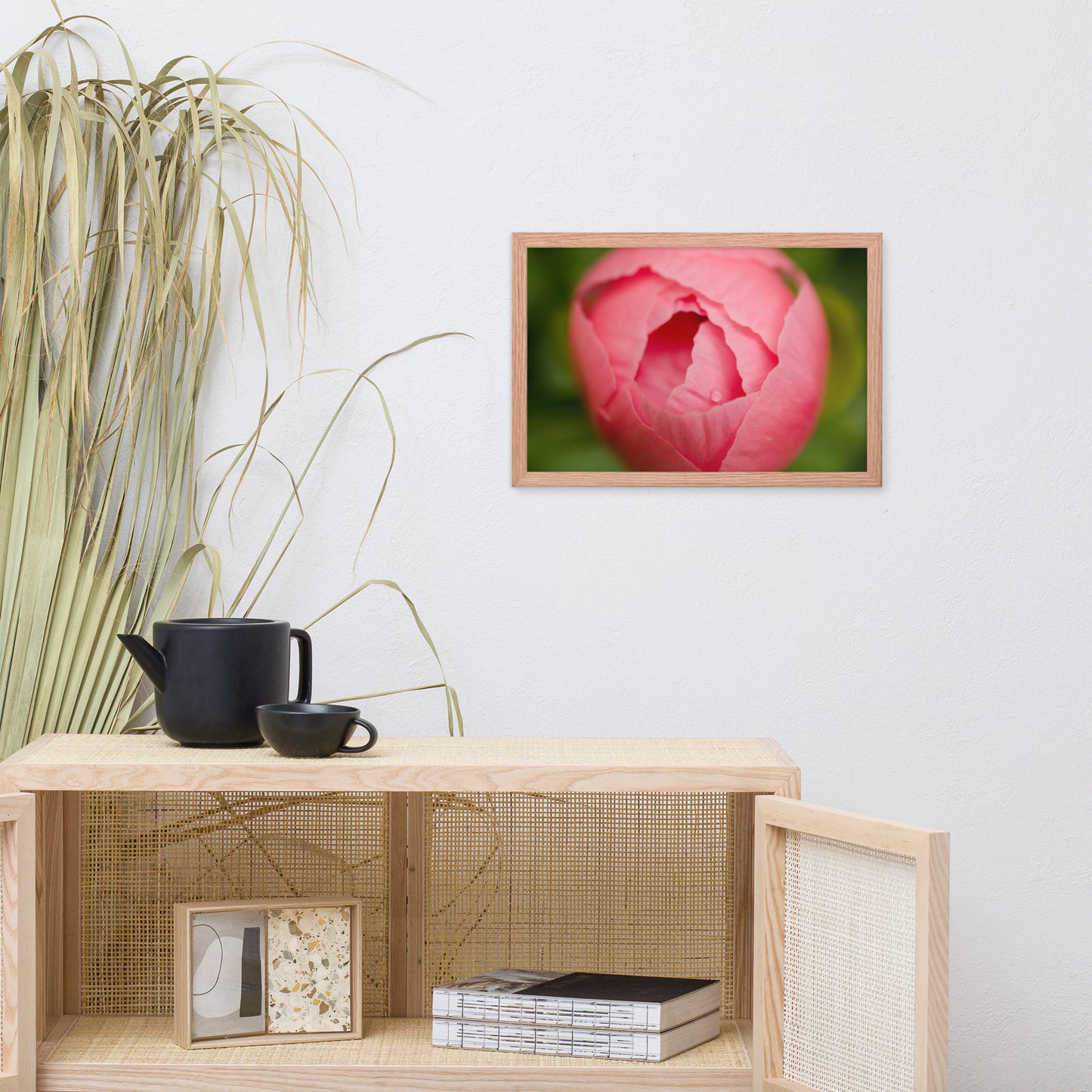 Peony Bud Floral Nature Photo Framed Wall Art Print
