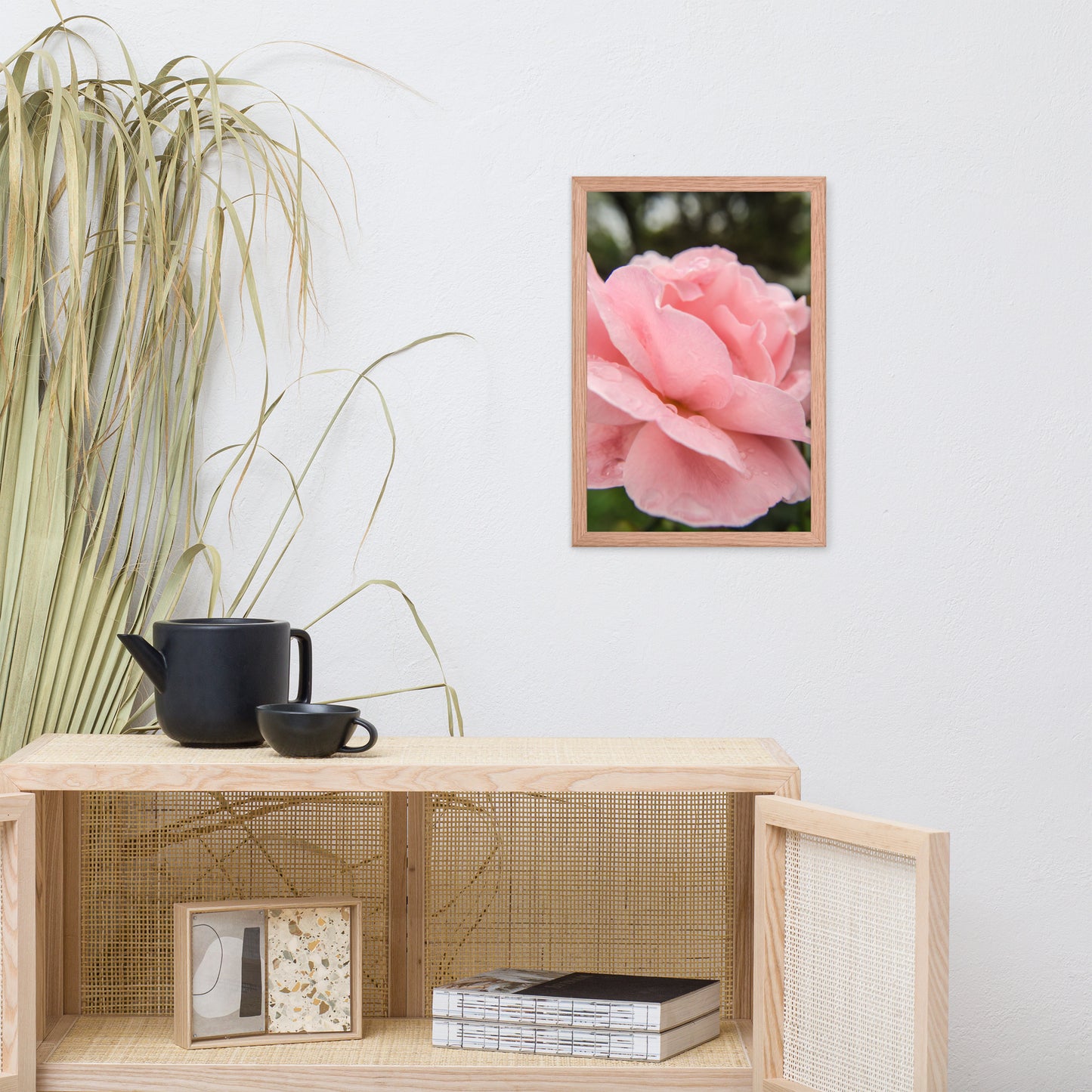 Pink Passion Floral Nature Photo Framed Wall Art Print