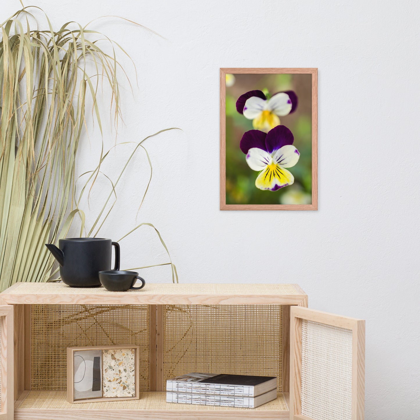 Pretty Little Violets Floral Nature Photo Framed Wall Art Print